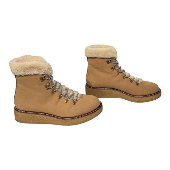 J. CREW Nubuck Nordic Crepe Sole Wedged Lace Up Winter Bootie Size 12 - Picture 3 of 11